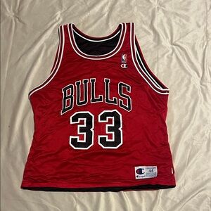 Scotty Pippen vintage Champion Bulls Red Jersey